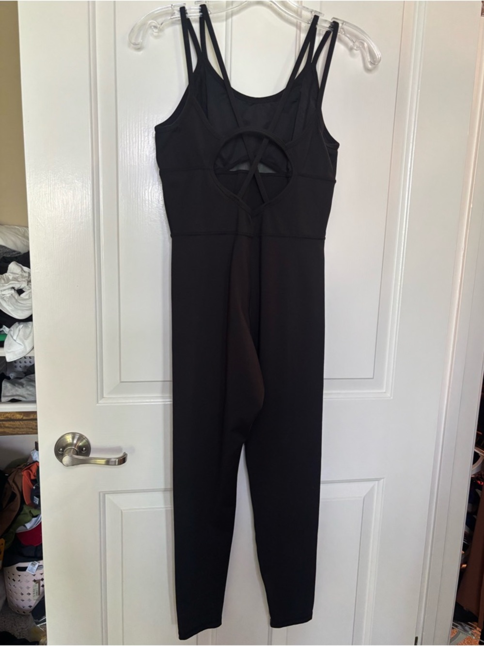 EUC LOVESOFT Black Women's Strappy Yoga One Piece size L - Picture 4 of 7